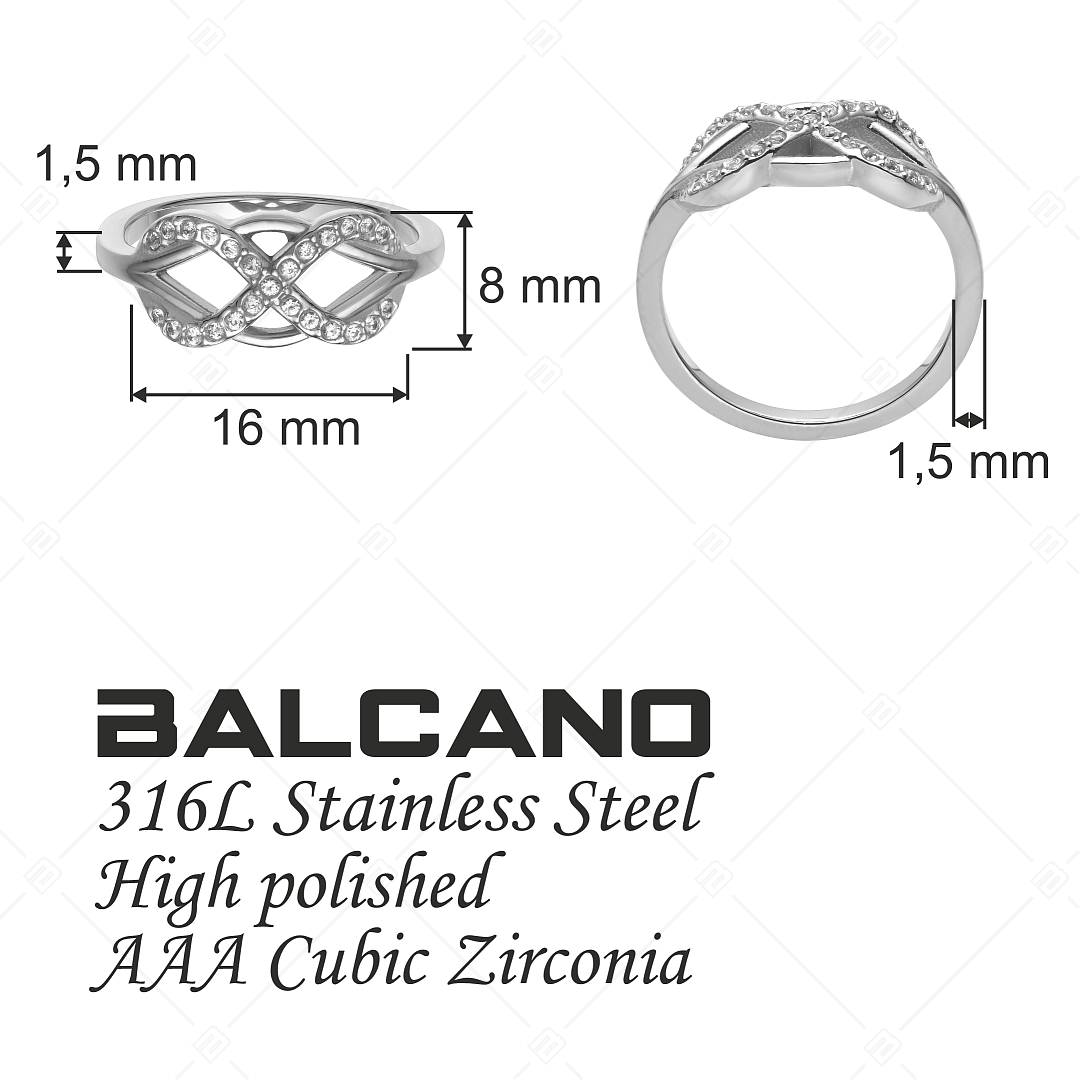BALCANO - Forever / Végtelen szimbólumos gyűrű, cikróniával, magasfényű polírozással (041215BC97)