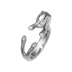 BALCANO - Puppy / Kiskutya alakú gyűrű cirkónia szemekkel, magasfényű polírozással