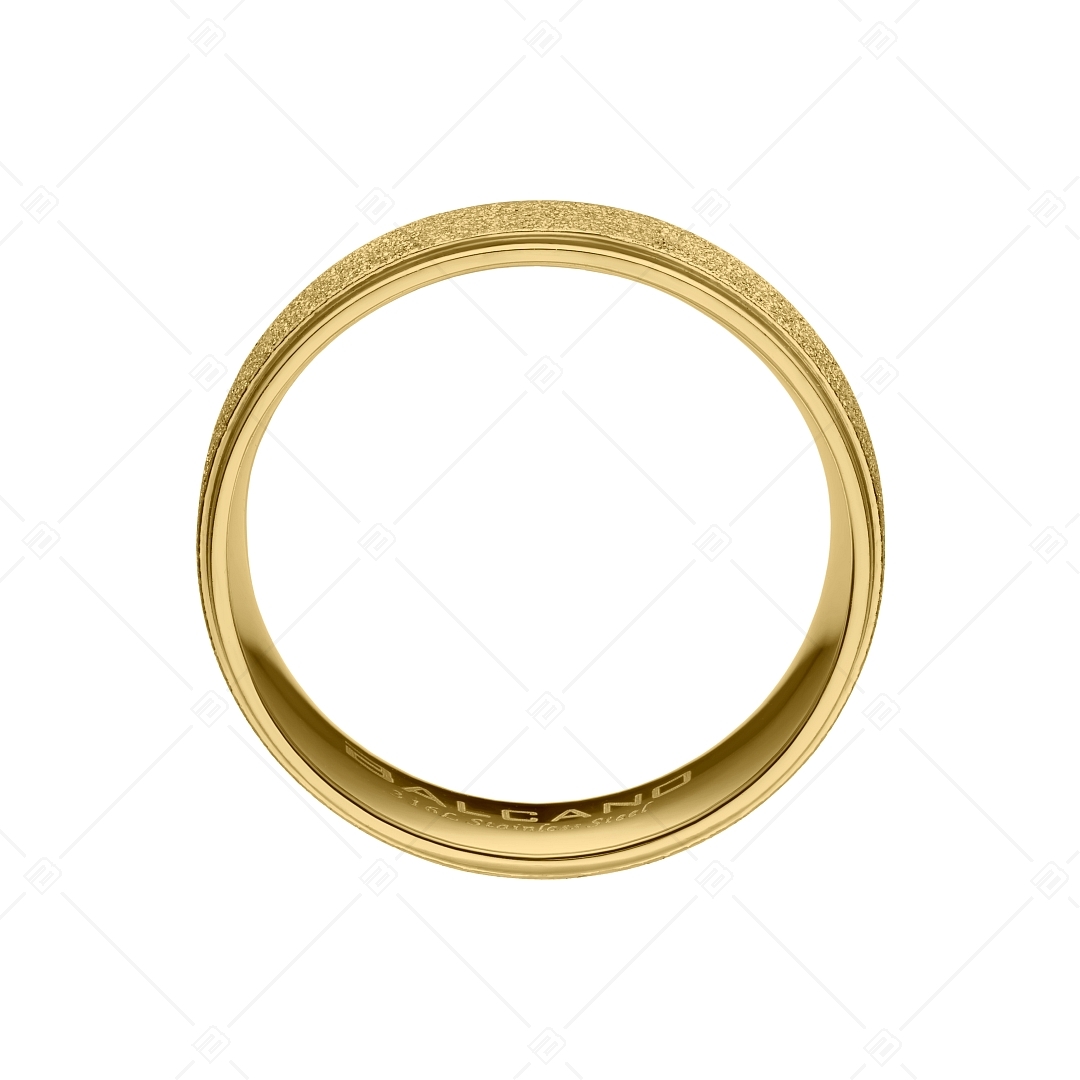 BALCANO - Cornelia / Egyedi csillám csiszolású nemesacél gyűrű pár 18K arany bevonattal és nagy cirkónia drágakővel (041223BC88)