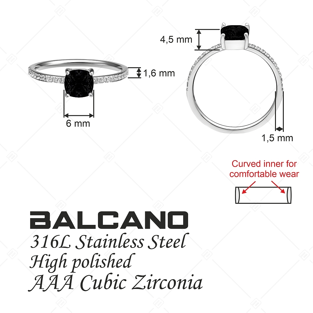 BALCANO - Sonja / Vékony cirkónia drágaköves gyűrű, magasfényű polírozással (041226BC11)