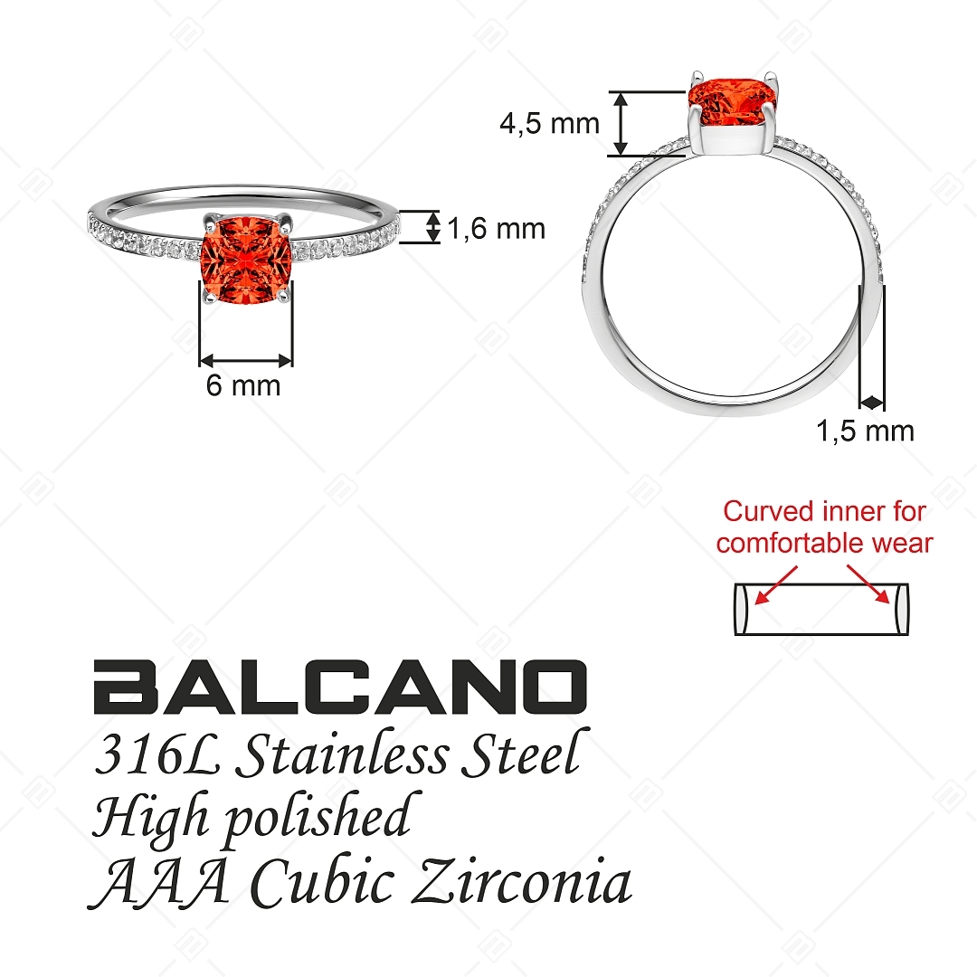 BALCANO - Sonja / Vékony cirkónia drágaköves gyűrű, magasfényű polírozással (041226BC22)