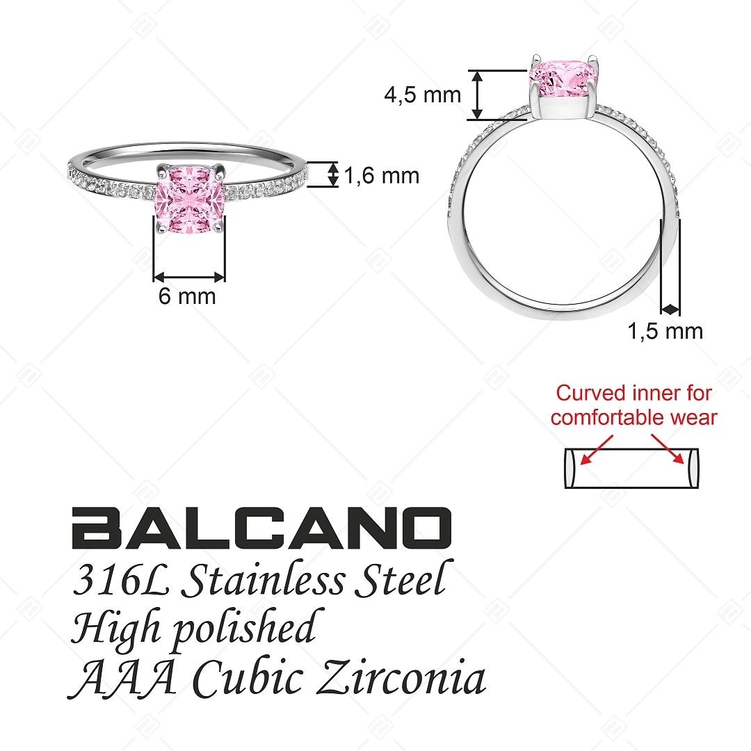 BALCANO - Sonja / Vékony cirkónia drágaköves gyűrű, magasfényű polírozással (041226BC28)