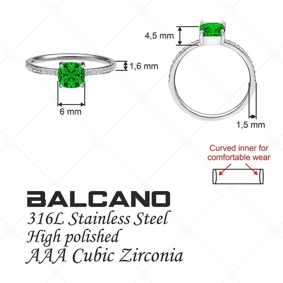 BALCANO - Sonja / Vékony cirkónia drágaköves gyűrű, magasfényű polírozással (041226BC39)