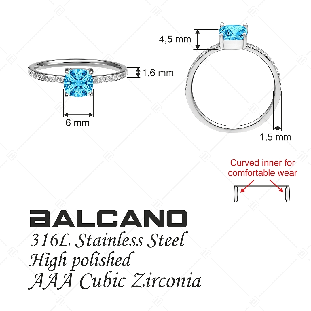 BALCANO - Sonja / Vékony cirkónia drágaköves gyűrű, magasfényű polírozással (041226BC48)