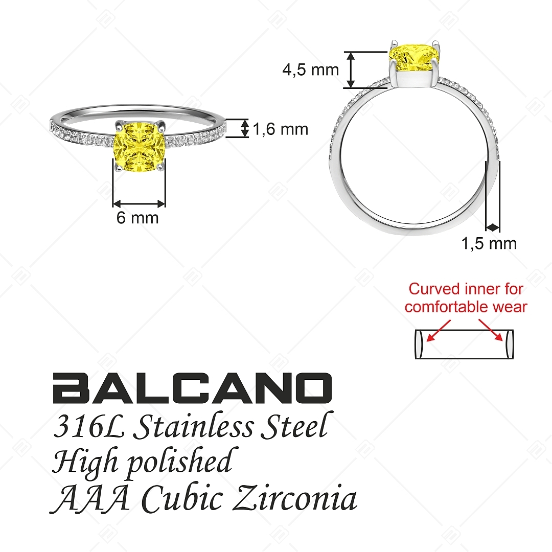 BALCANO - Sonja / Vékony cirkónia drágaköves gyűrű, magasfényű polírozással (041226BC55)