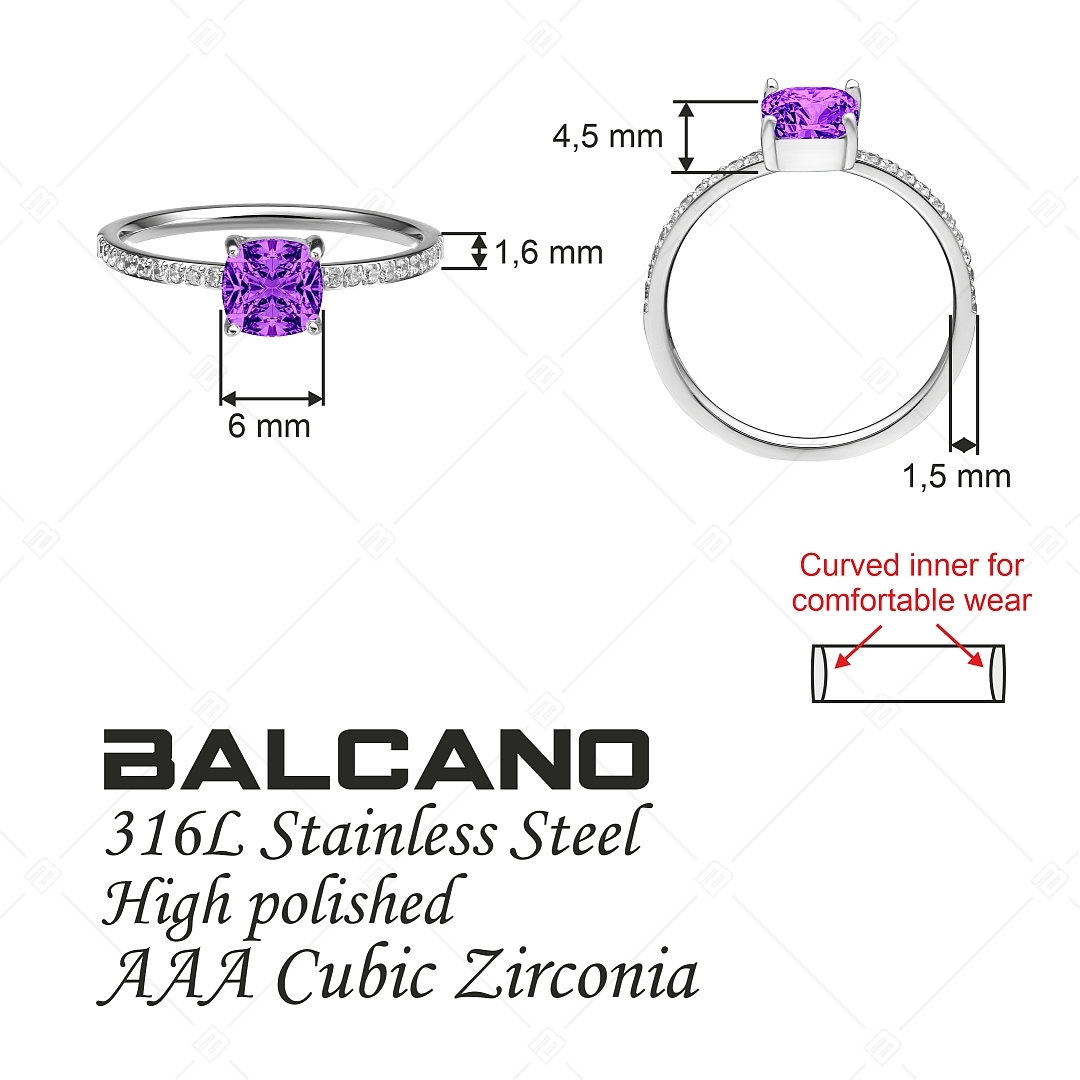 BALCANO - Sonja / Vékony cirkónia drágaköves gyűrű, magasfényű polírozással (041226BC77)