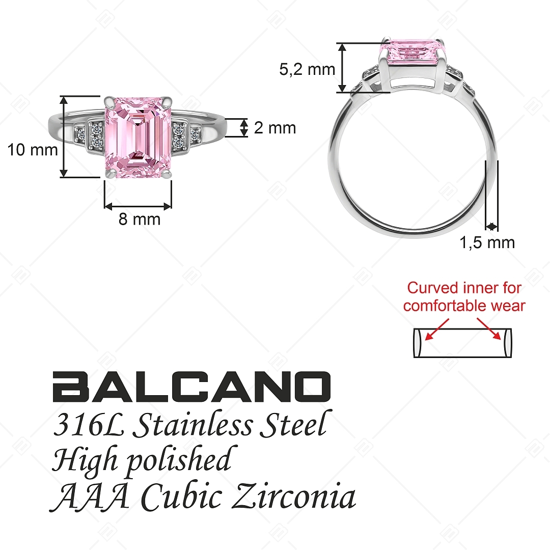 BALCANO - Esmeralda / Feltünő cirkónia drágaköves gyűrű, magasfényű polírozással (041230BC28)