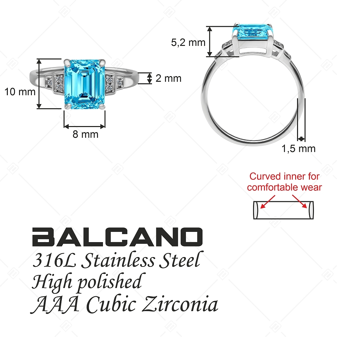 BALCANO - Esmeralda / Feltünő cirkónia drágaköves gyűrű, magasfényű polírozással (041230BC48)