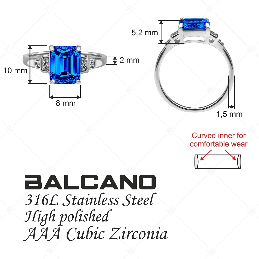 BALCANO - Esmeralda / Feltünő cirkónia drágaköves gyűrű, magasfényű polírozással (041230BC49)