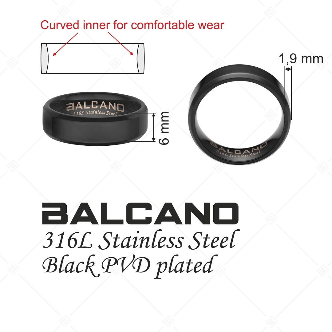 BALCANO - Frankie / Gravírozható nemesacél gyűrű fekete PVD bevonattal (042100BL11)