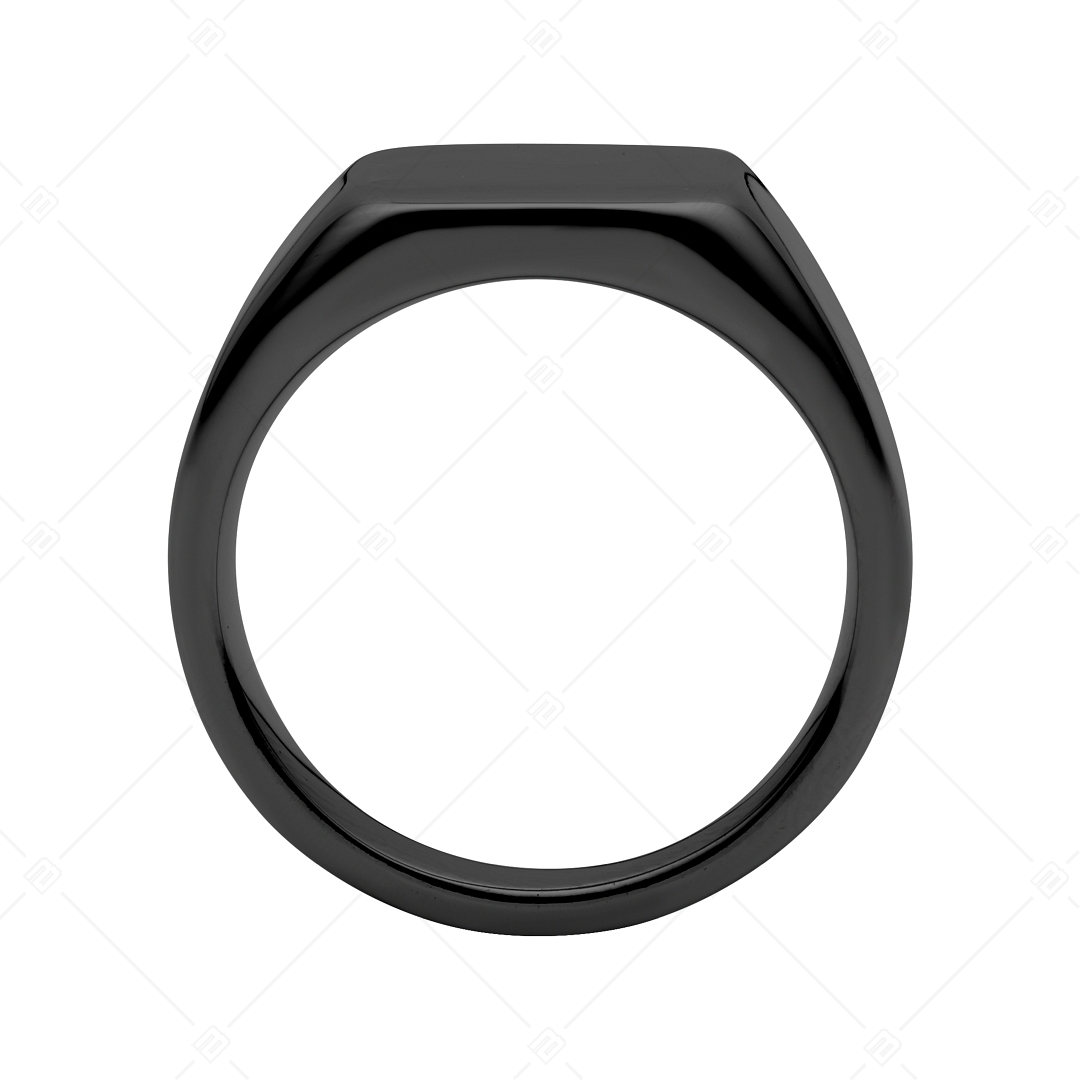 BALCANO - Larry / Gravírozható pecsétgyűrű, fekete PVD bevonattal (042104BL11)
