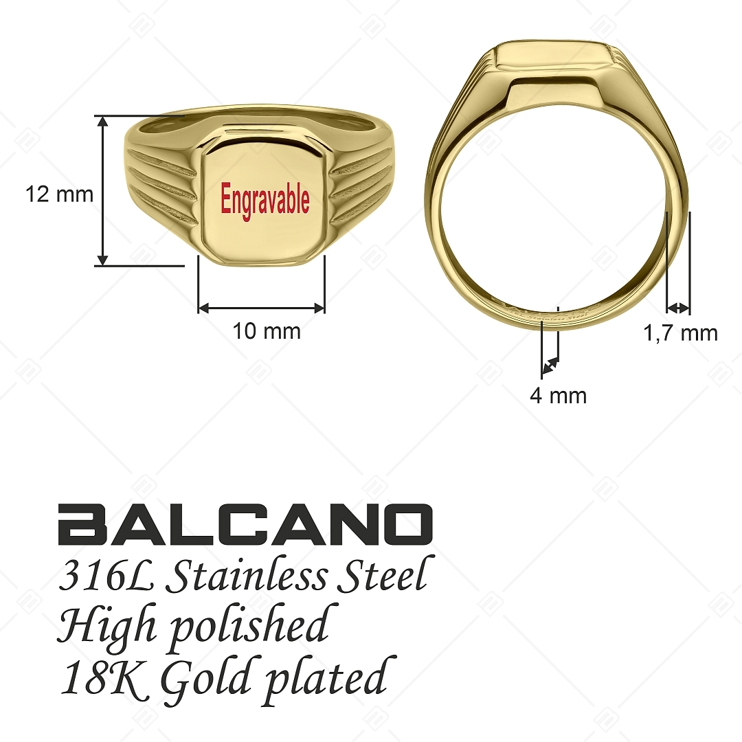 BALCANO - Achilles / Gravírozható pecsétgyűrű, 18K arany bevonattal (042105BL88)