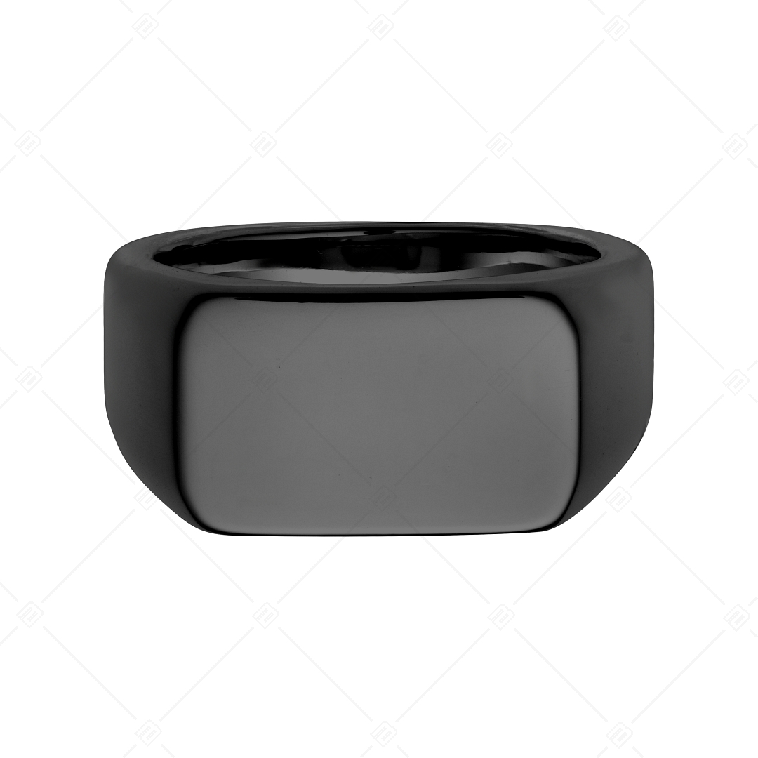 BALCANO - Bernhard / Gravírozható pecsétgyűrű, fekete PVD bevonattal (042106BL11)