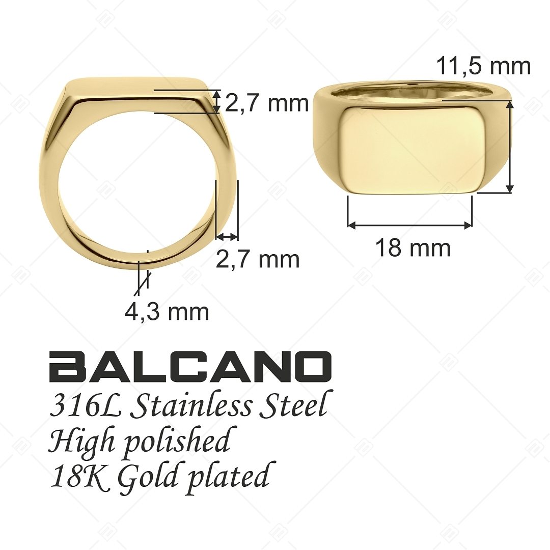 BALCANO - Bernhard / Gravírozható pecsétgyűrű, 18K arany bevonattal (042106BL88)
