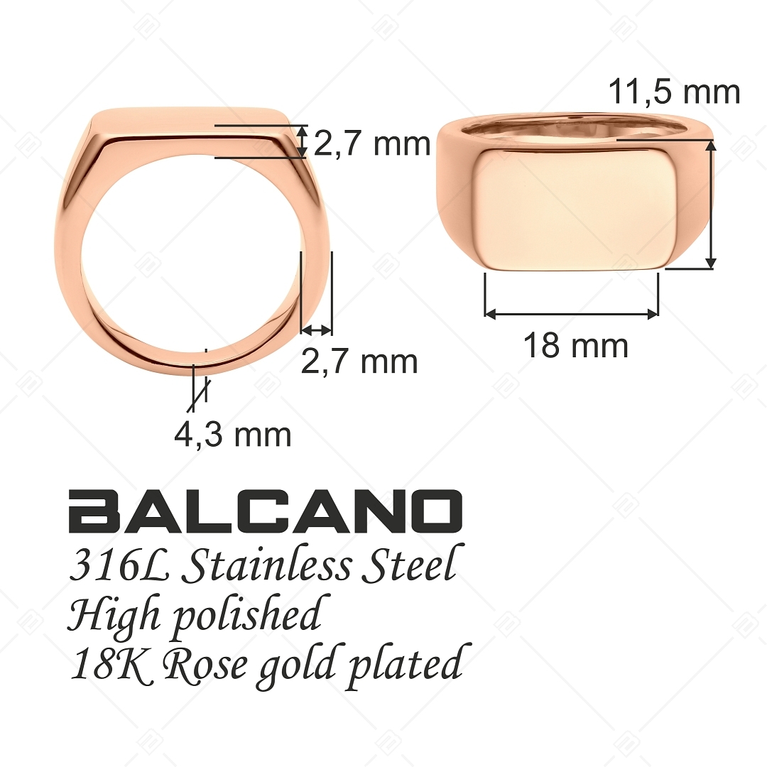 BALCANO - Bernhard / Gravírozható pecsétgyűrű, 18K rozé arany bevonattal (042106BL96)