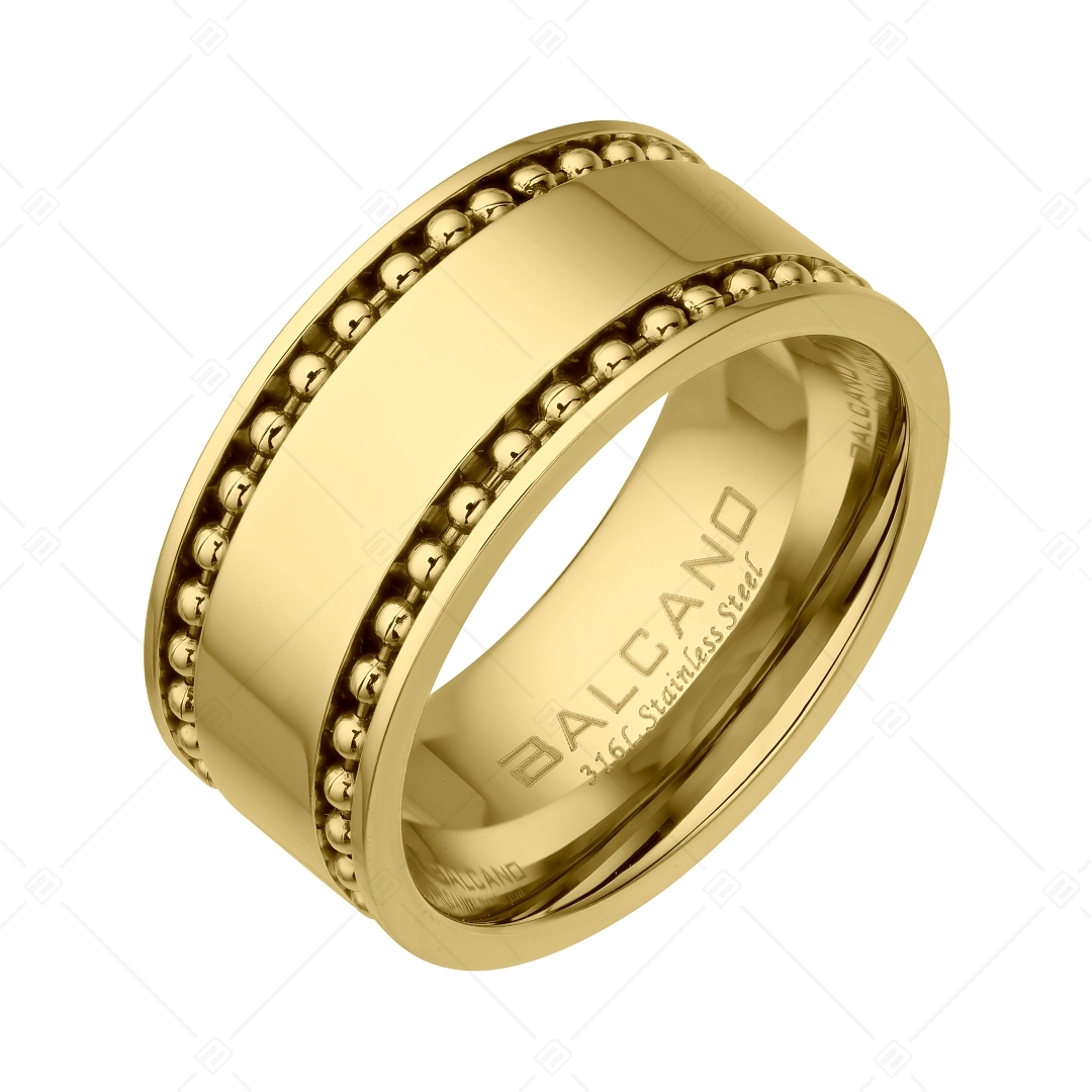 BALCANO - Bolas / Gravírozható bogyóslánc nemesacél gyűrű 18K arany bevonattal (042107BL88)