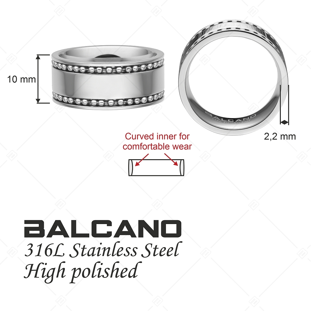 BALCANO - Bolas / Gravírozható bogyóslánc nemesacél gyűrű, magasfényű polírozással (042107BL97)