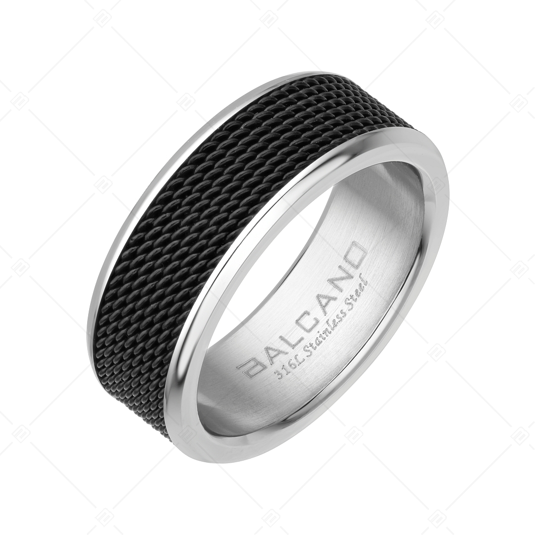 BALCANO - Reel / Nemesacél gyűrű, magasfényű polírozással és fekete PVD bevonattal (042109BL97)