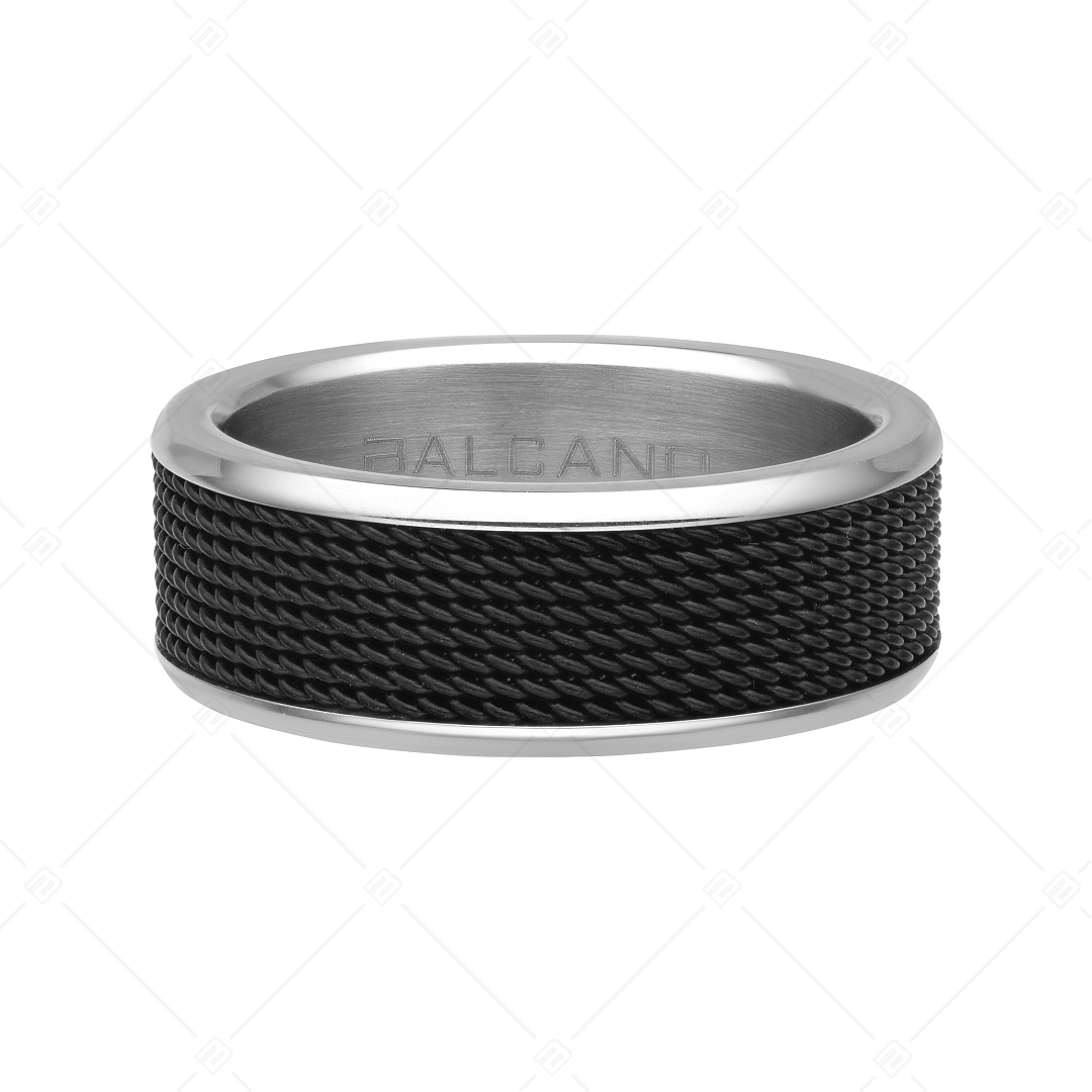 BALCANO - Reel / Nemesacél gyűrű, magasfényű polírozással és fekete PVD bevonattal (042109BL97)