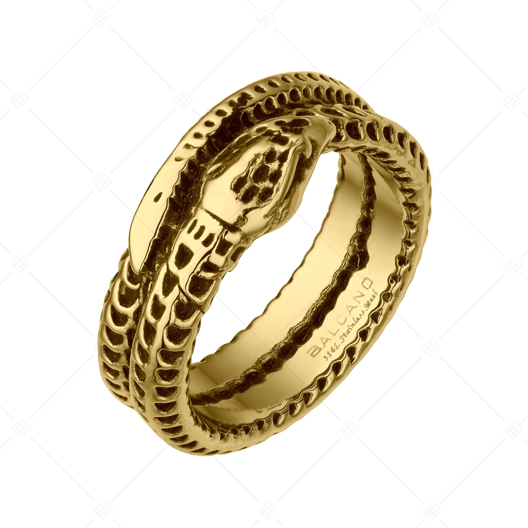 BALCANO - Serpent / Kígyó alakú nemesacél gyűrű 18K arany bevonattal (042110BL88)