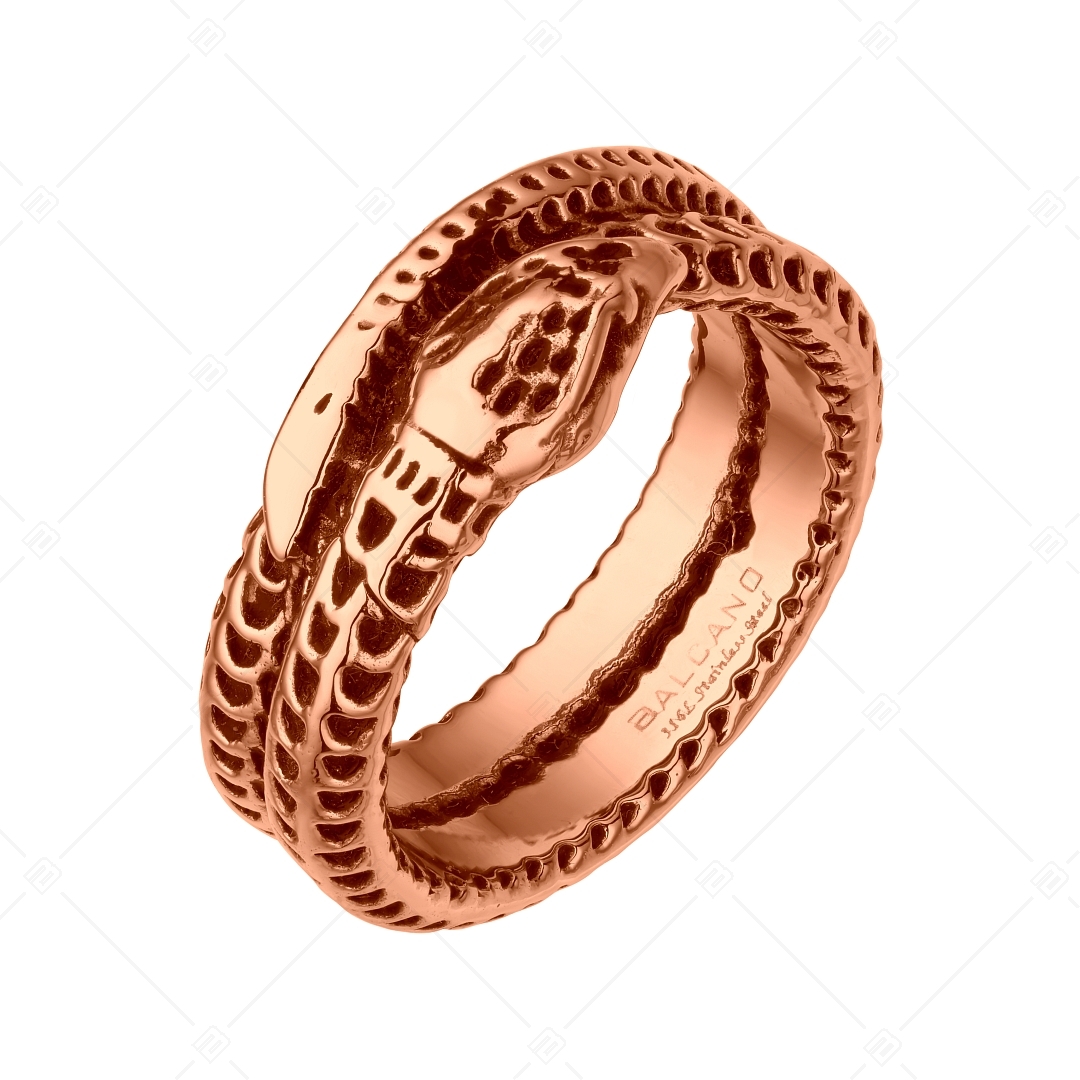 BALCANO - Serpent / Kígyó alakú nemesacél gyűrű 18K rozé arany bevonattal (042110BL96)