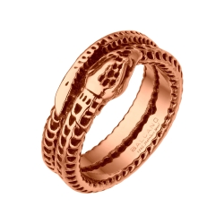 BALCANO - Serpent / Kígyó alakú nemesacél gyűrű 18K rozé arany bevonattal