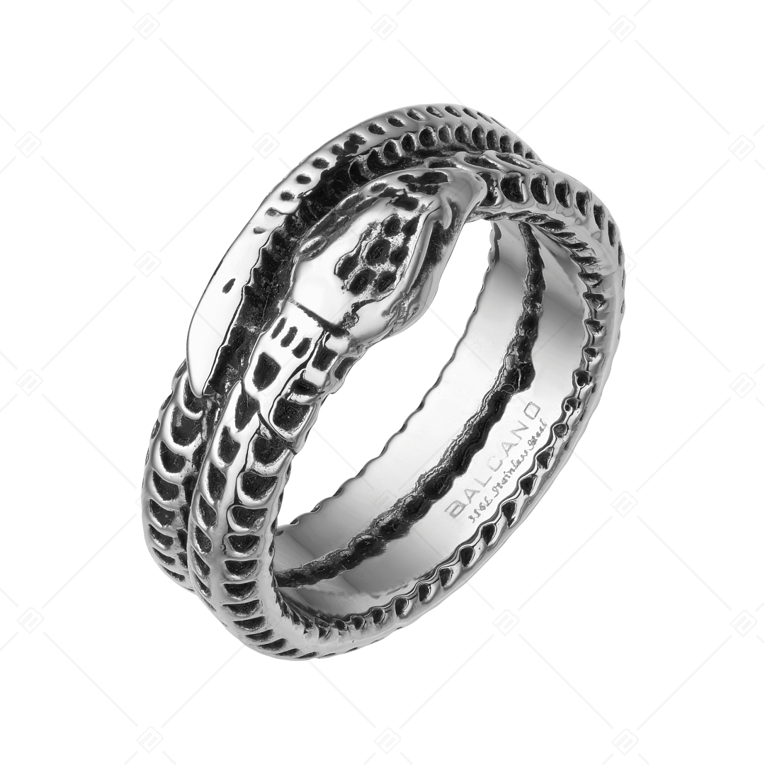 BALCANO - Serpent / Kígyó alakú nemesacél gyűrű magasfényű polírozással (042110BL97)
