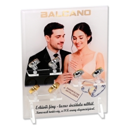 BALCANO /  Nemesacél karikagyűrű és eljegyzési gyűrű bemutató tábla
