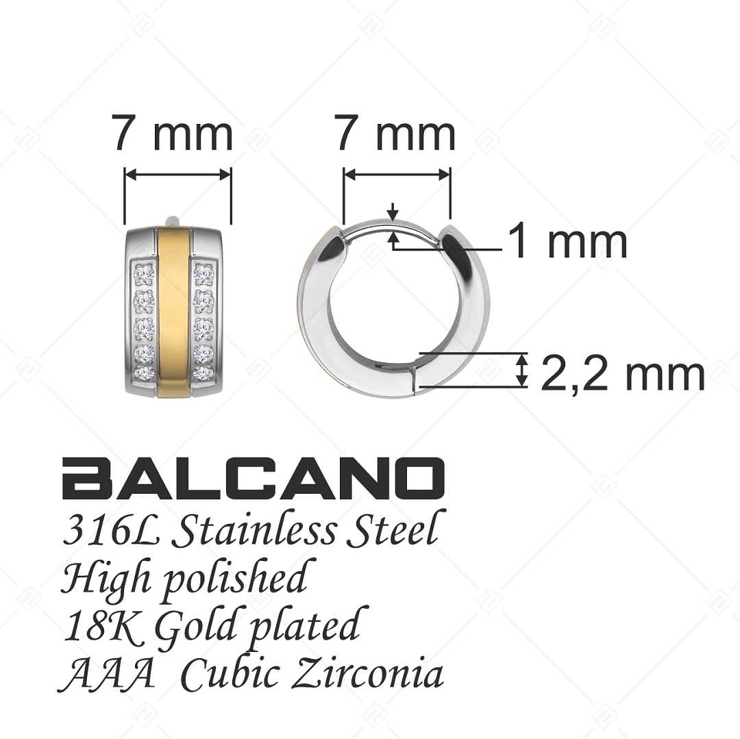 BALCANO - Iris / Nemesacél fülbevaló 18K arany bevonattal és cirkónia drágakövekkel (112014ZY00)