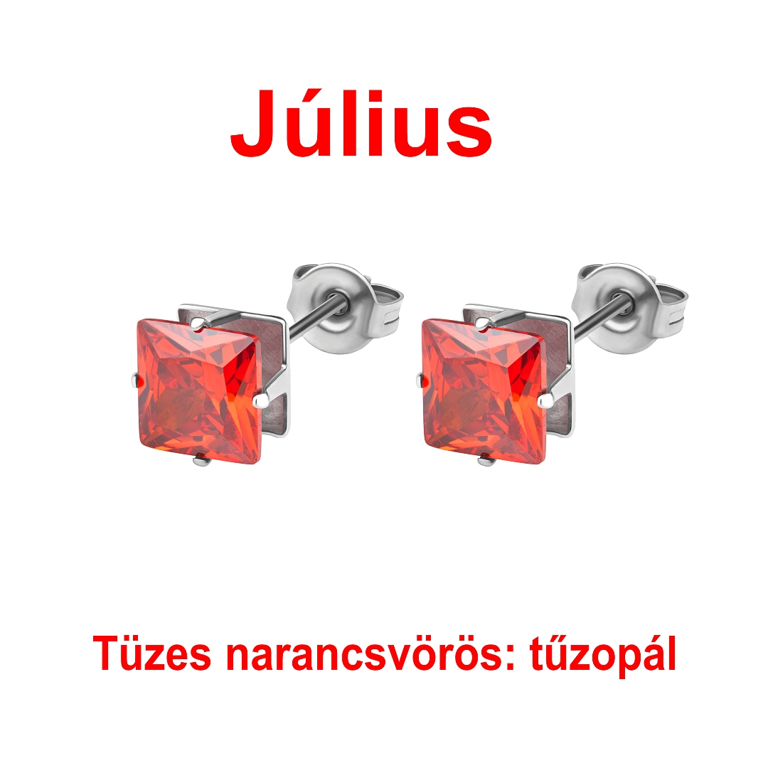 BALCANO - Frizzante / Négyzet alakú cirkónia drágaköves fülbevaló 12 db-os csomag - 6 mm (112082DT06)