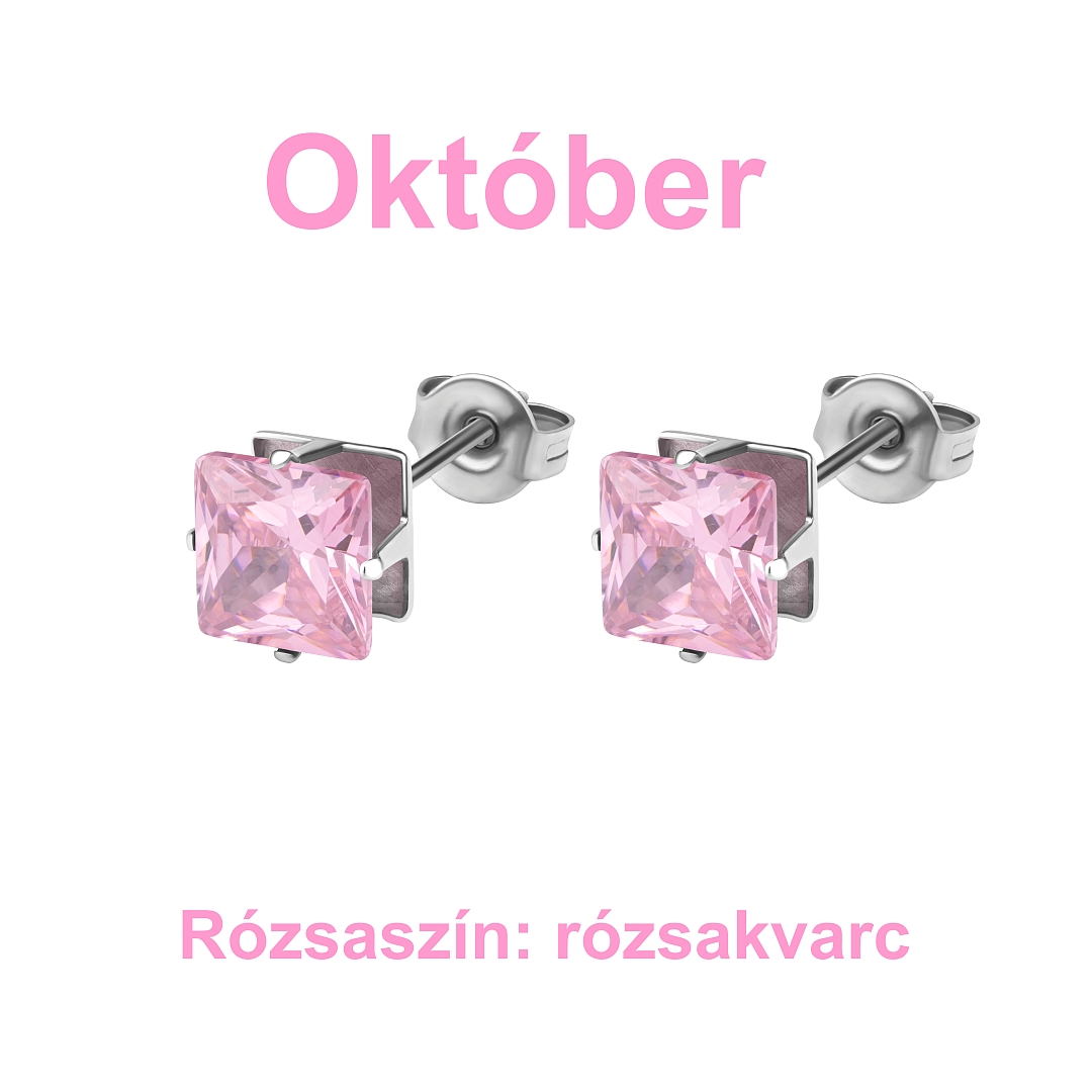 BALCANO - Frizzante / Négyzet alakú cirkónia drágaköves fülbevaló 12 db-os csomag - 6 mm (112082DT06)