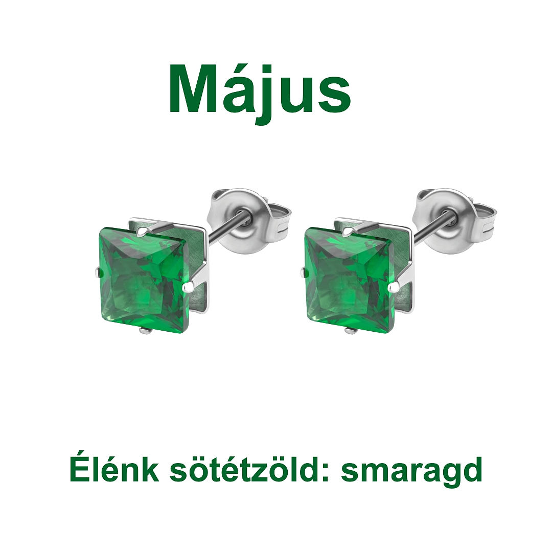 BALCANO - Frizzante / Négyzet alakú cirkónia drágaköves fülbevaló 12 db-os csomag - 6 mm (112082DT06)