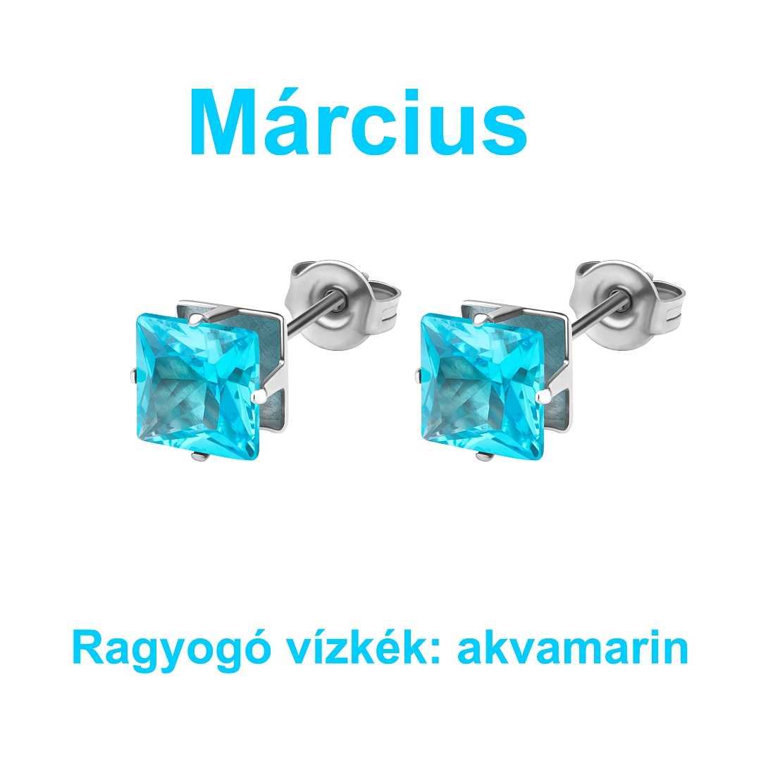 BALCANO - Frizzante / Négyzet alakú cirkónia drágaköves fülbevaló 12 db-os csomag - 6 mm (112082DT06)