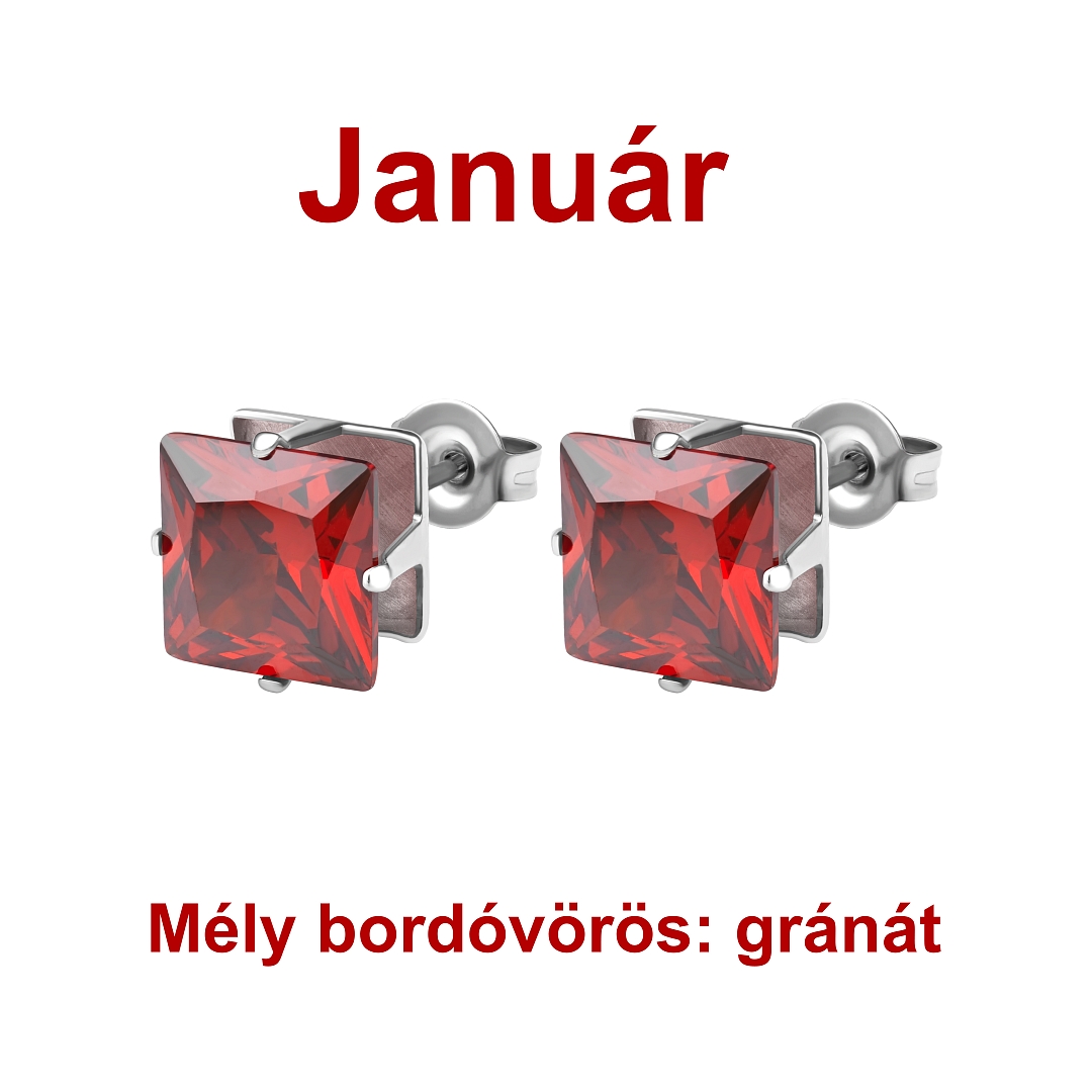 BALCANO - Frizzante / Négyzet alakú cirkónia drágaköves fülbevaló 12 db-os csomag - 8 mm (112082DT08)