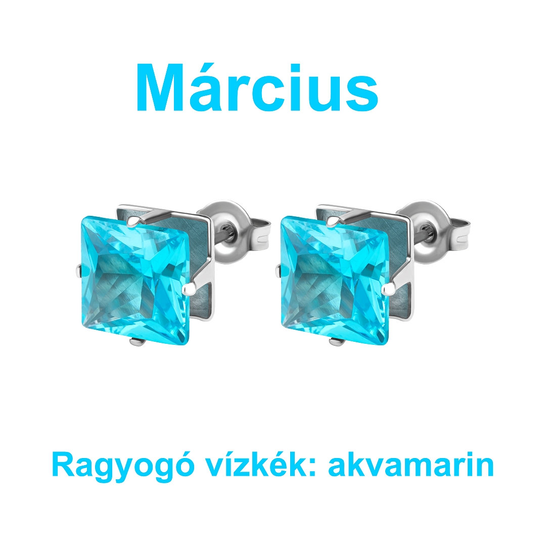 BALCANO - Frizzante / Négyzet alakú cirkónia drágaköves fülbevaló 12 db-os csomag - 8 mm (112082DT08)