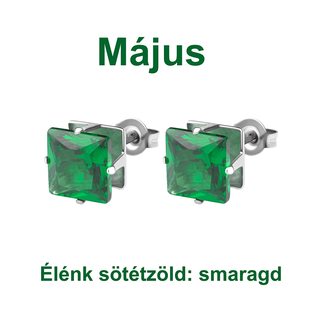 BALCANO - Frizzante / Négyzet alakú cirkónia drágaköves fülbevaló 12 db-os csomag - 8 mm (112082DT08)