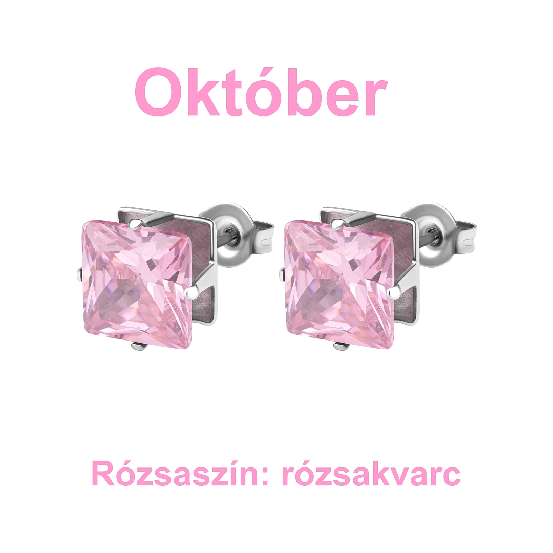 BALCANO - Frizzante / Négyzet alakú cirkónia drágaköves fülbevaló 12 db-os csomag - 8 mm (112082DT08)