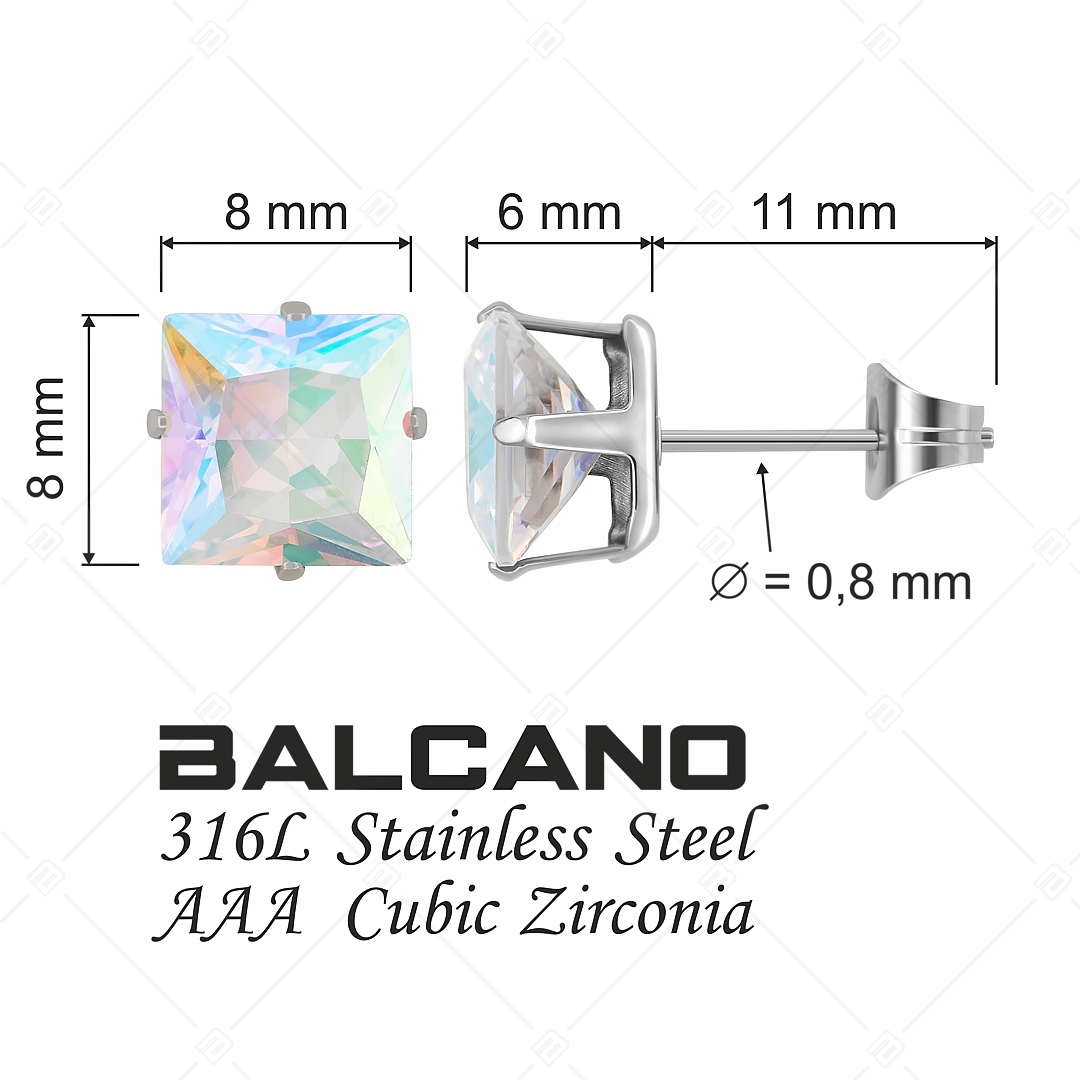 BALCANO - Frizzante / Négyzet alakú drágaköves fülbevaló (112082ST09)