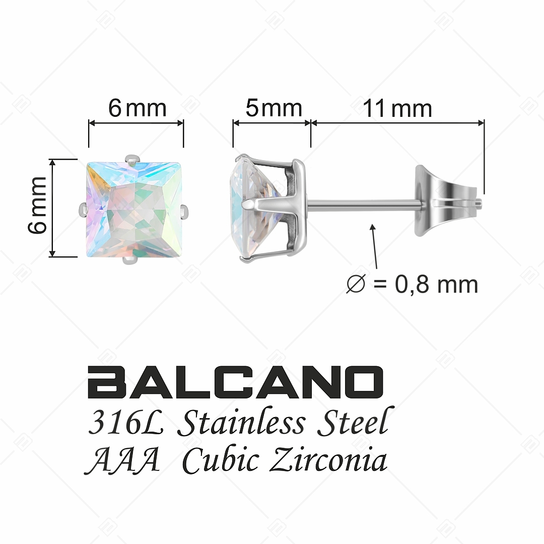 BALCANO - Frizzante / Négyzet alakú drágaköves fülbevaló (112082ST09)