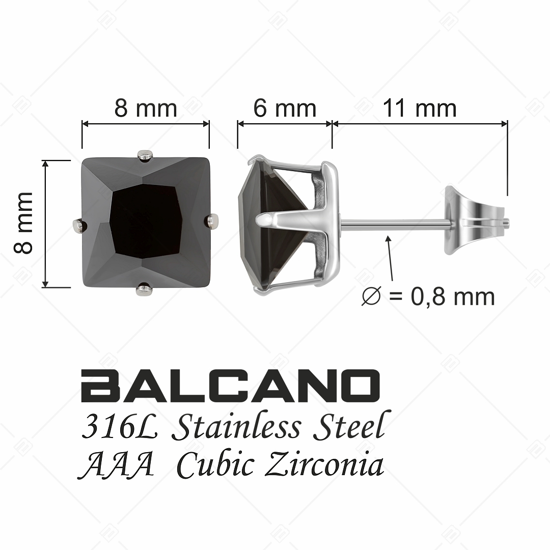 BALCANO - Frizzante / Négyzet alakú drágaköves fülbevaló (112082ST11)