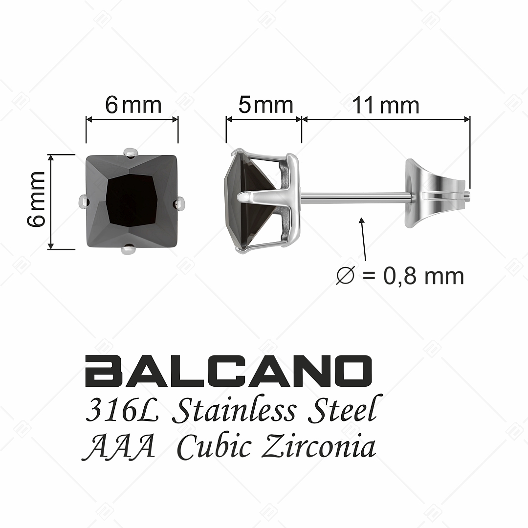 BALCANO - Frizzante / Négyzet alakú drágaköves fülbevaló (112082ST11)