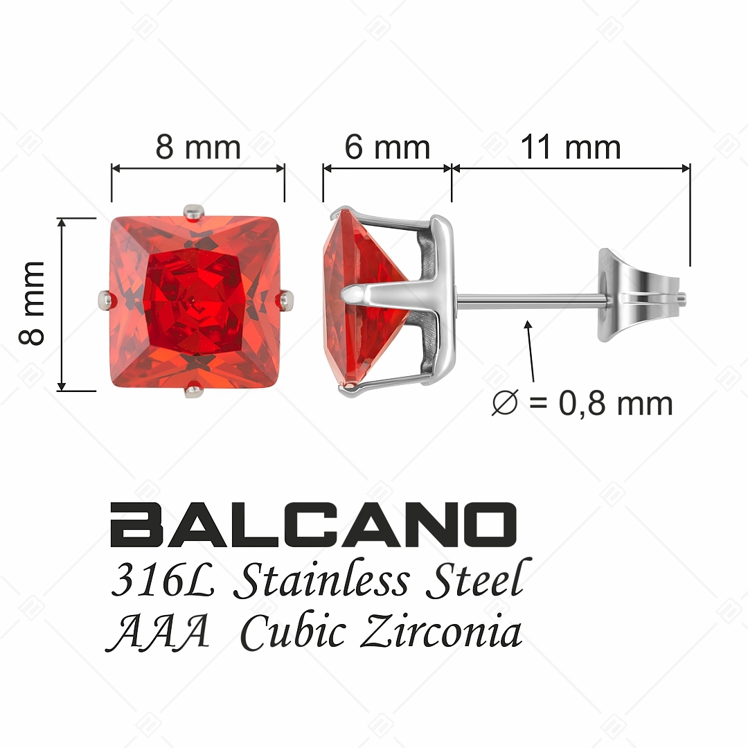 BALCANO - Frizzante / Négyzet alakú drágaköves fülbevaló (112082ST22)