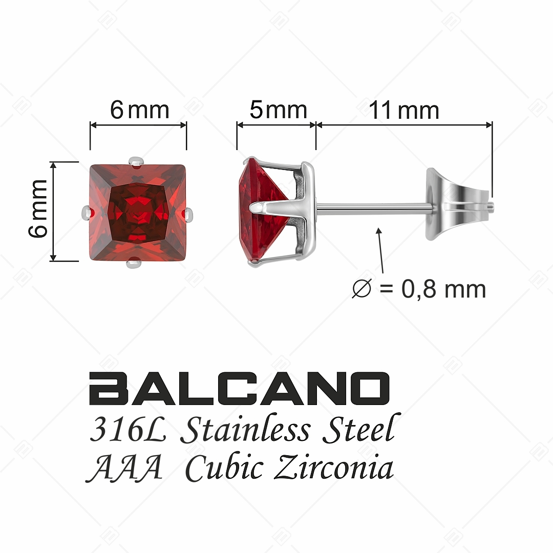 BALCANO - Frizzante / Négyzet alakú drágaköves fülbevaló (112082ST29)