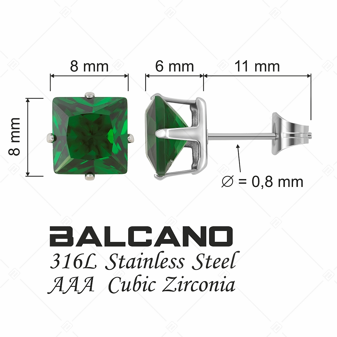 BALCANO - Frizzante / Négyzet alakú drágaköves fülbevaló (112082ST39)