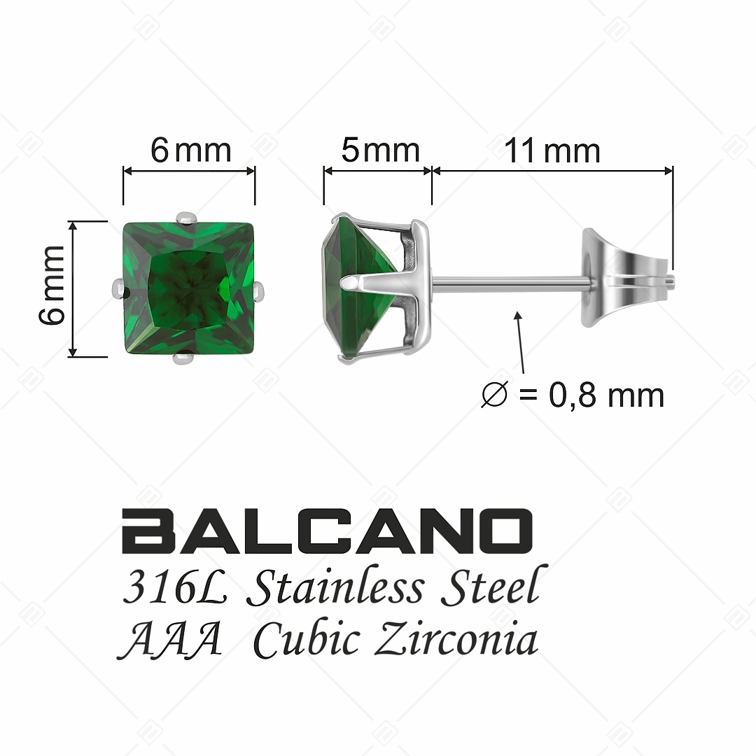 BALCANO - Frizzante / Négyzet alakú drágaköves fülbevaló (112082ST39)