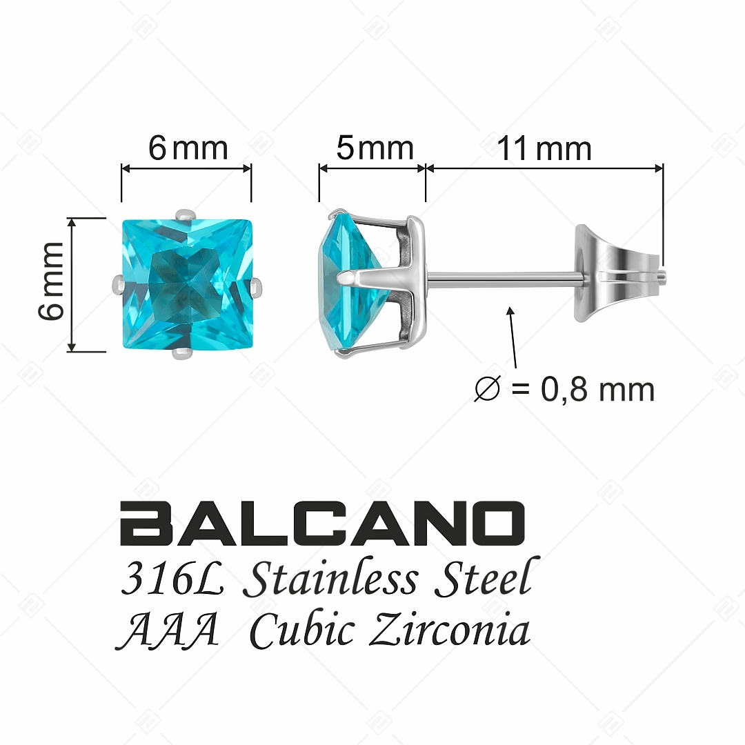 BALCANO - Frizzante / Négyzet alakú drágaköves fülbevaló (112082ST48)