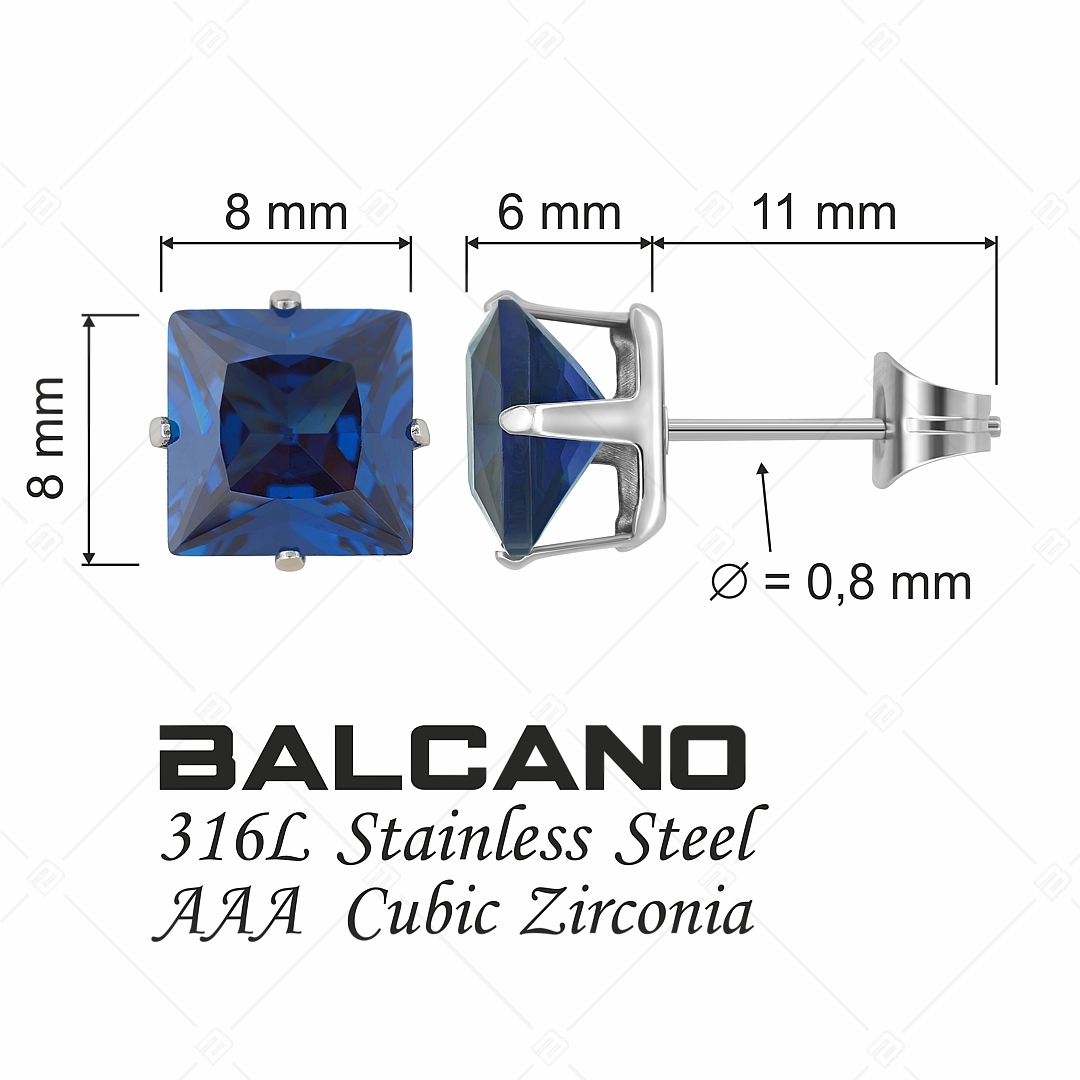 BALCANO - Frizzante / Négyzet alakú drágaköves fülbevaló (112082ST49)