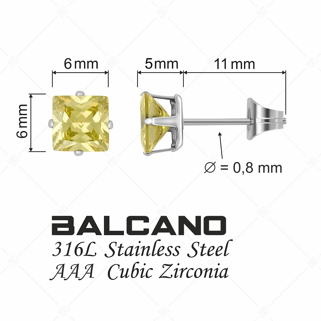 BALCANO - Frizzante / Négyzet alakú drágaköves fülbevaló (112082ST51)
