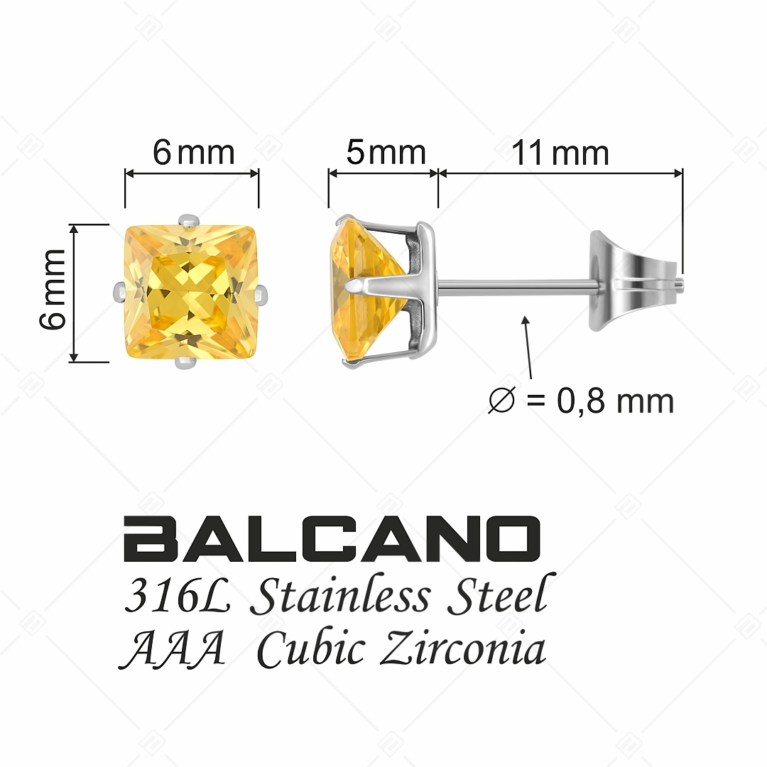 BALCANO - Frizzante / Négyzet alakú drágaköves fülbevaló (112082ST55)