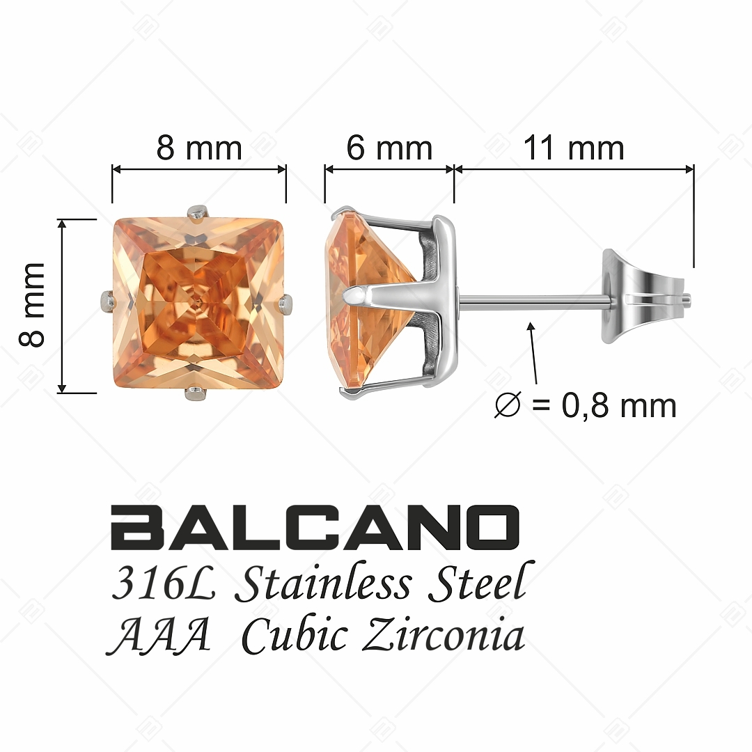 BALCANO - Frizzante / Négyzet alakú drágaköves fülbevaló (112082ST58)